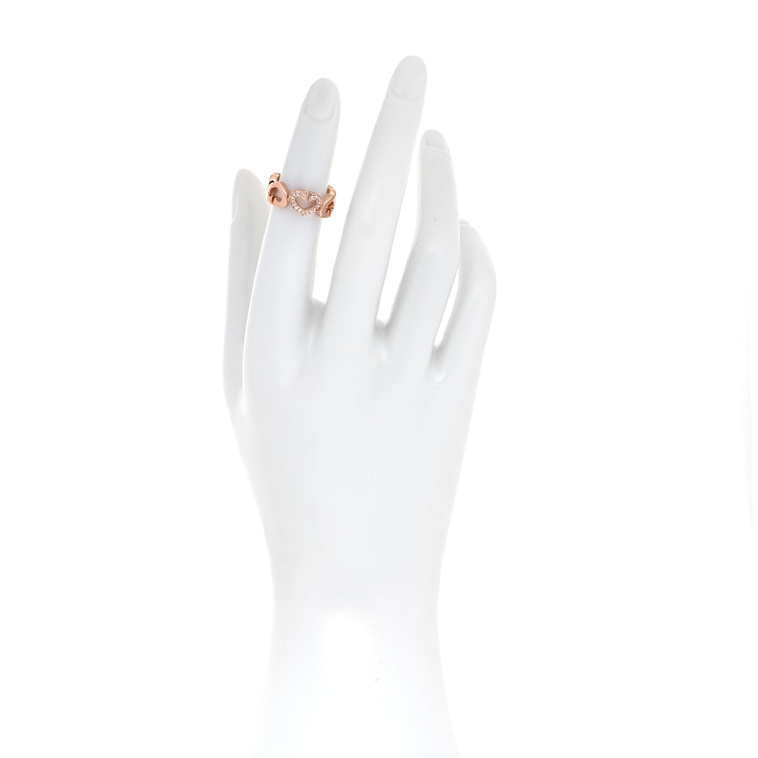 Cartier 18K Pink Gold Diamond Hearts and Symbols Ring 47 4 2 of 5
