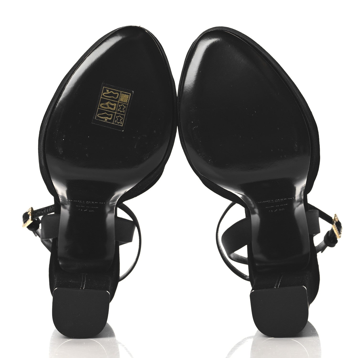 Saint Laurent Velvet Jodie Platform Sandals 37.5 Black 6 of 9