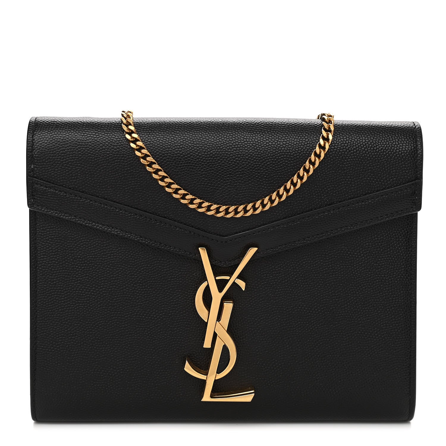 Saint Laurent Grain De Poudre Monogram Cassandra Clasp Bag Black 1 of 10