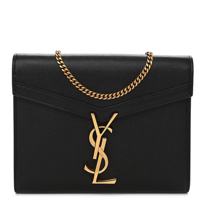 Saint Laurent Grain De Poudre Monogram Cassandra Clasp Bag Black 1 of 10