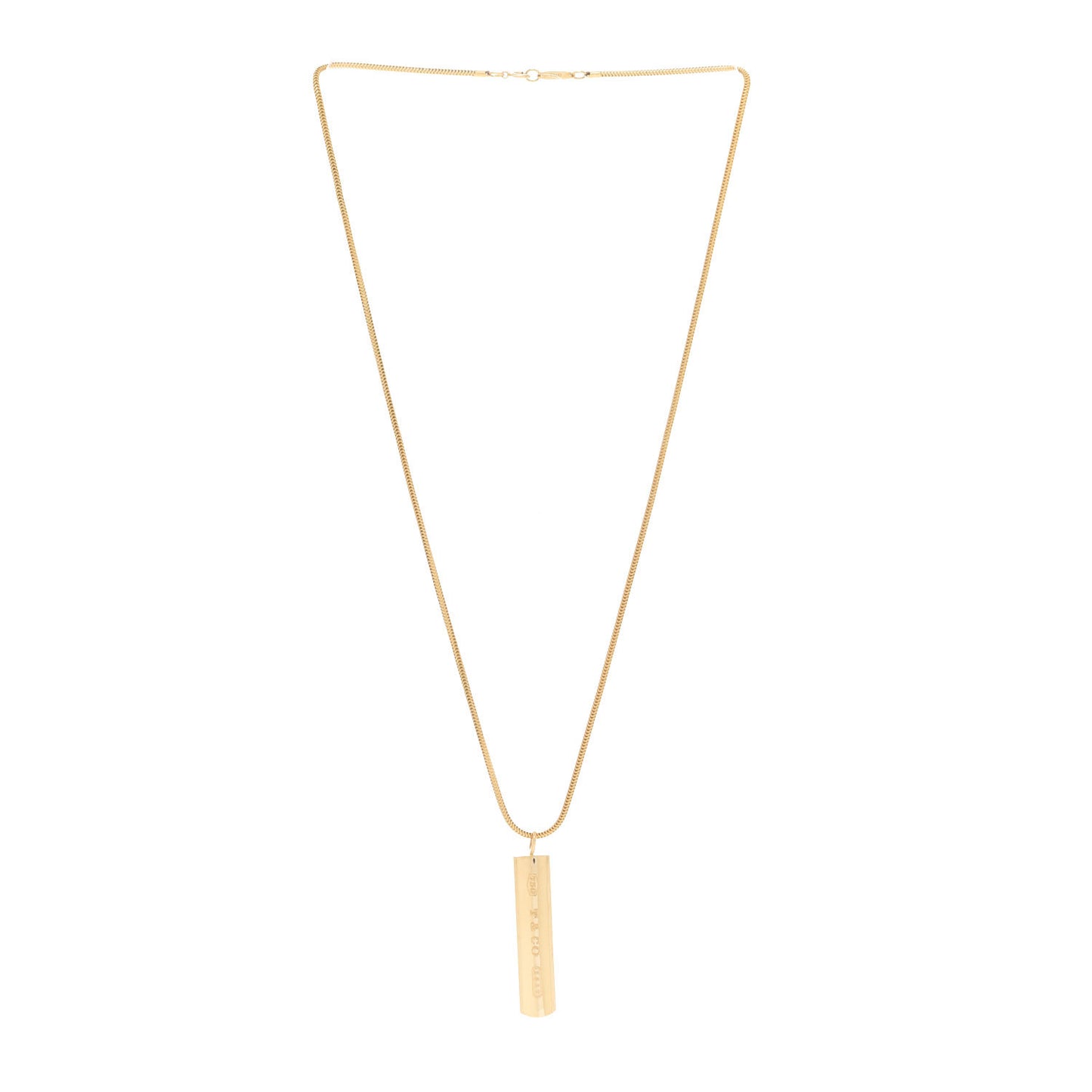 18K Yellow Gold 1837 Bar Pendant Necklace