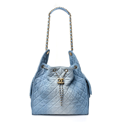 Chanel Washed Denim Quilted Medium Chanel 25 Handbag Blue 1 of 11