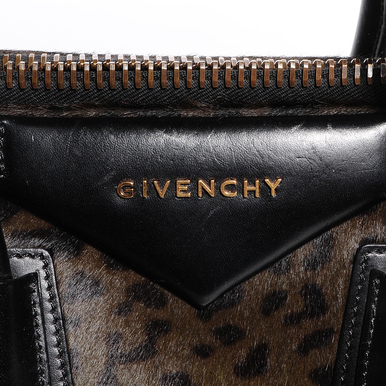 Givenchy Calf Hair Smooth Calfskin Leopard Print Small Antigona Black 6 of 12