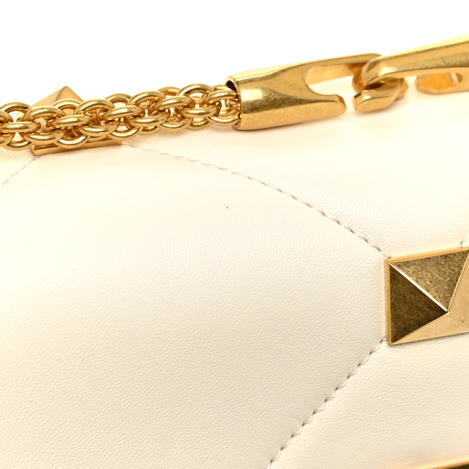 Valentino Garavani Nappa Large Roman Stud Shoulder Bag Ivory 11 of 18