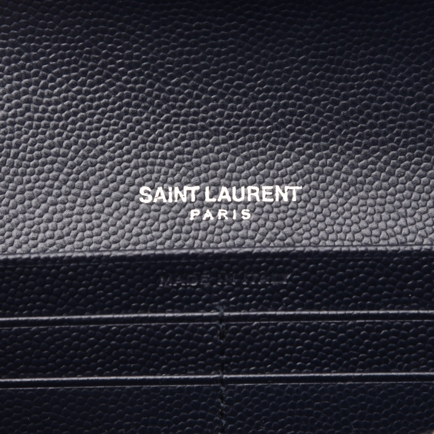 Grain De Poudre Matelasse Chevron Monogram Flap Wallet Navy