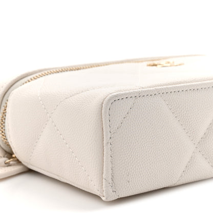 Chanel Caviar Quilted Top Handle Slim Vanity With Chain White 10 of 13