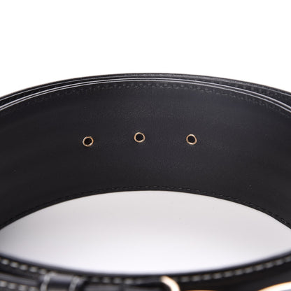 Chanel Calfskin Stitched CC Belt 85 34 Black 5 of 9