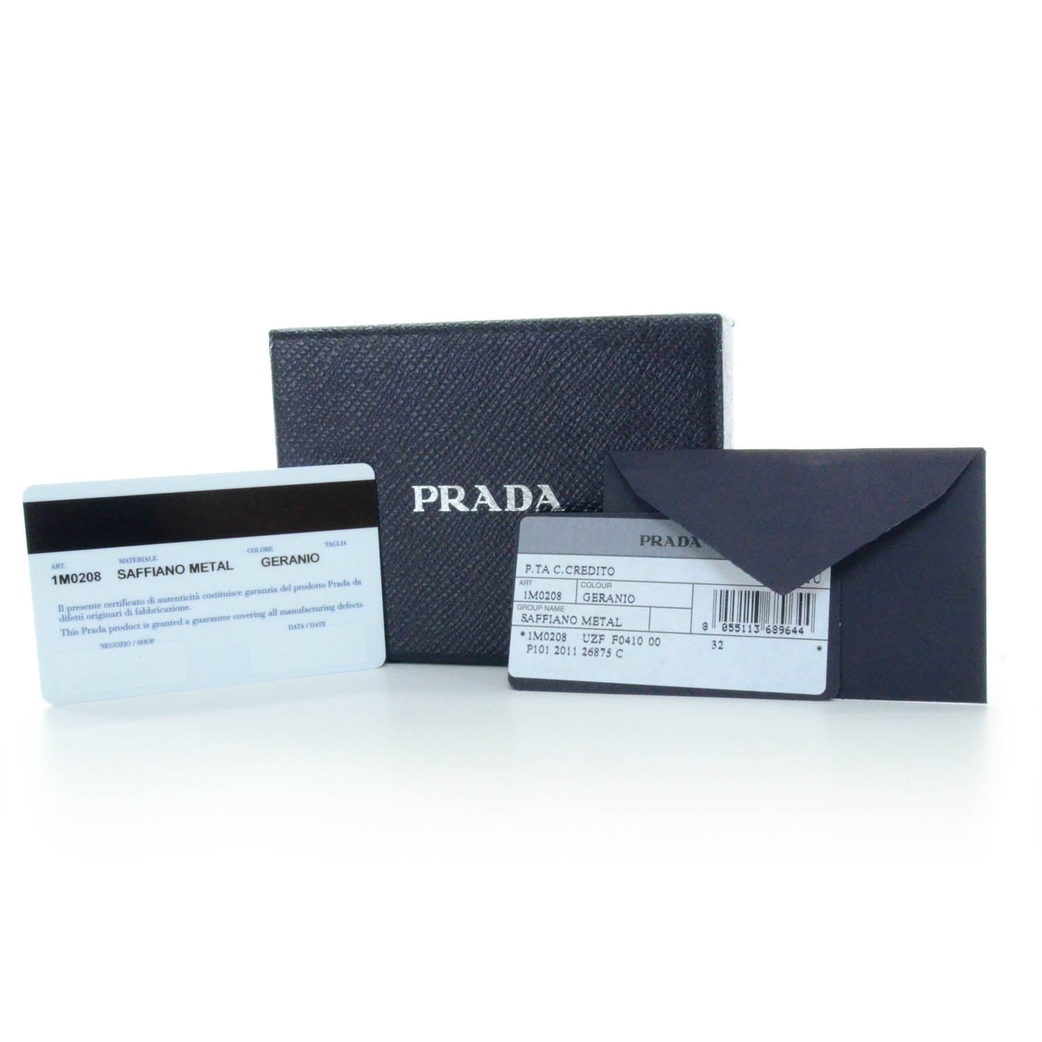 Prada Saffiano Metal Card Case Geranio 7 of 7
