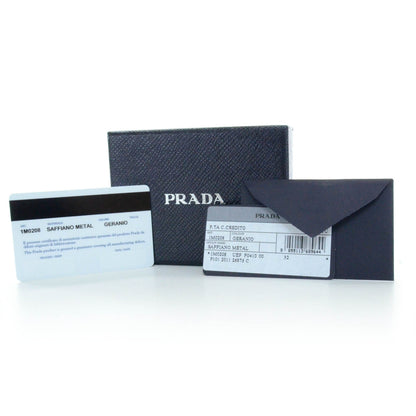 Prada Saffiano Metal Card Case Geranio 7 of 7
