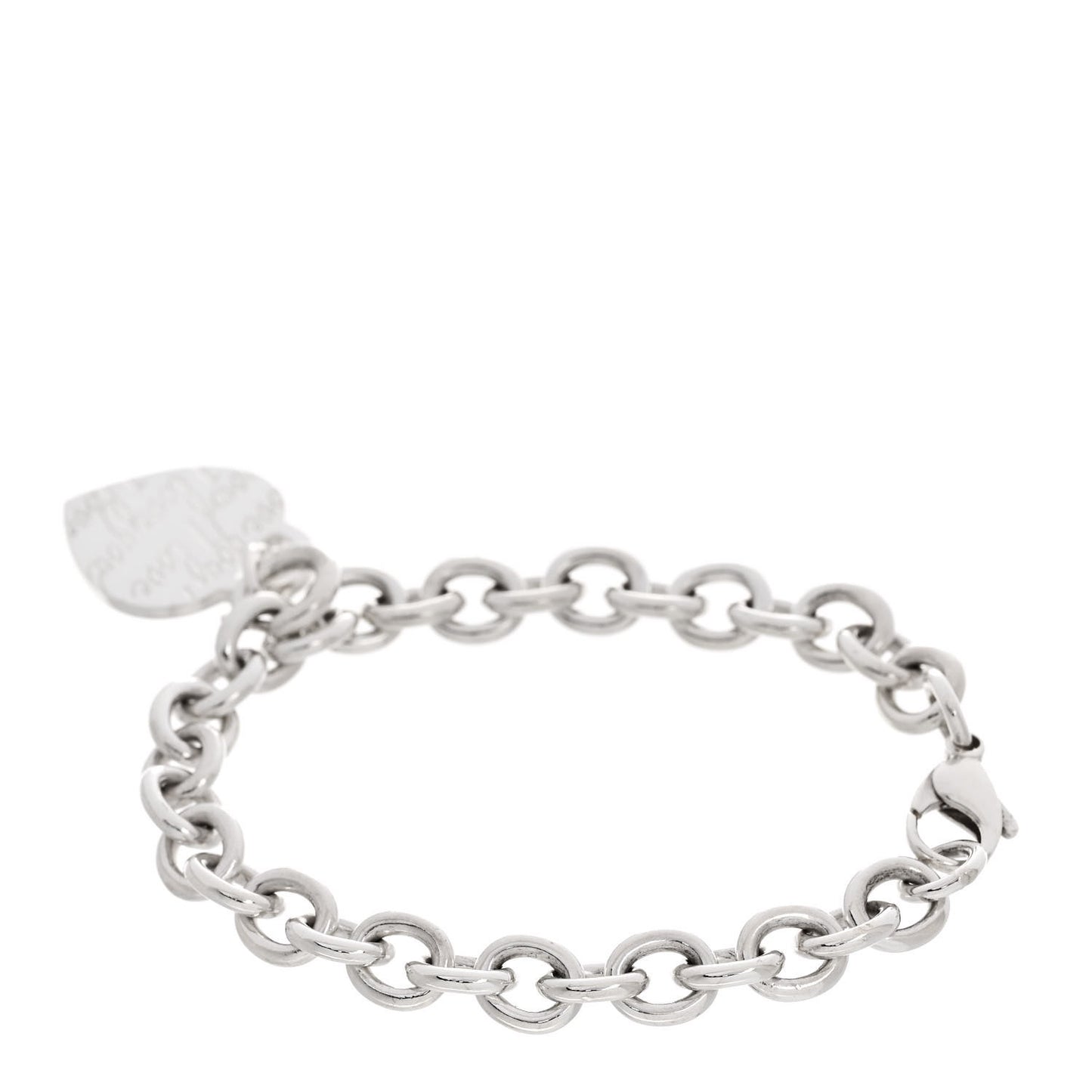 Sterling Silver Notes Heart Tag Bracelet