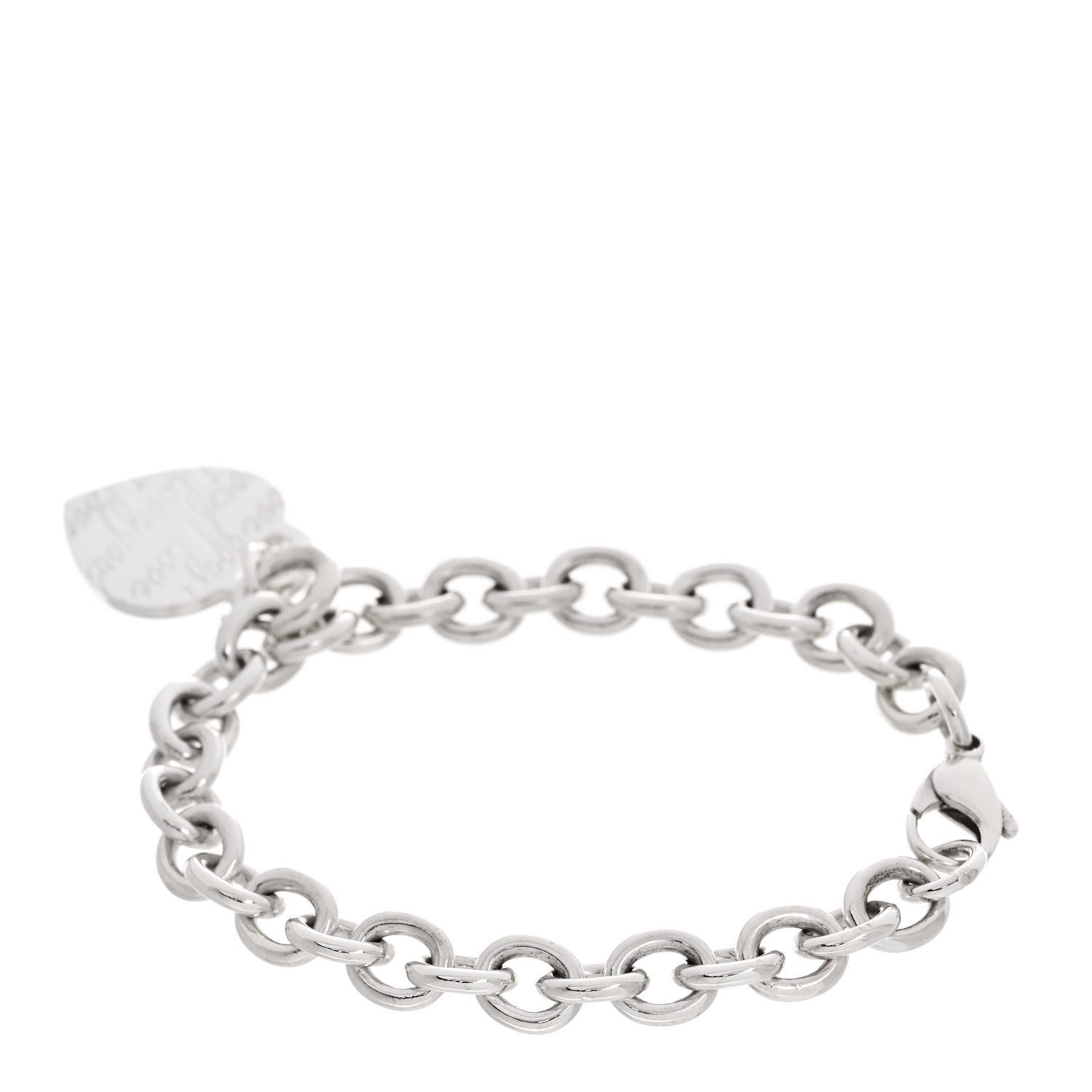 Tiffany Sterling Silver Notes Heart Tag Bracelet 2 of 5