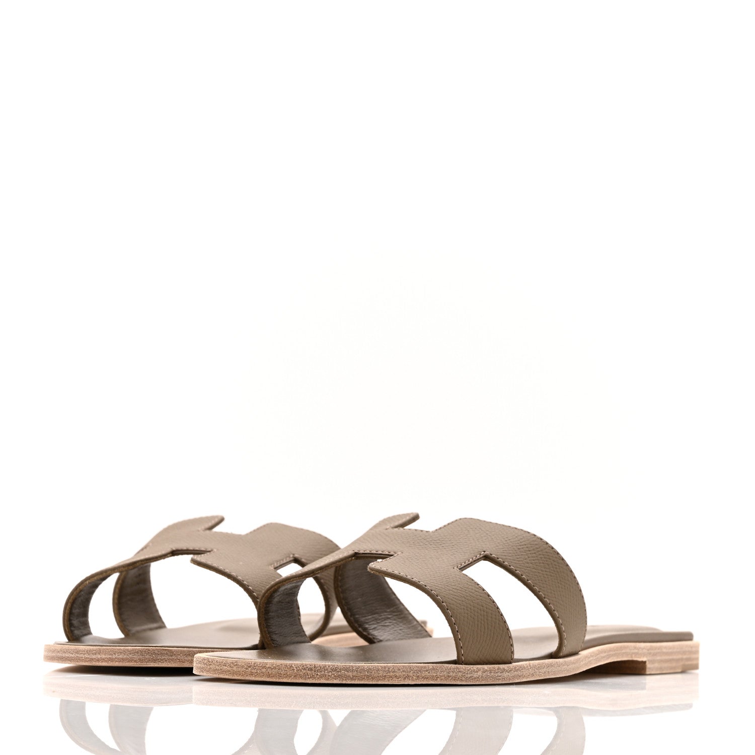 Hermes Epsom Oran Sandals 40 Etoupe 4 of 11