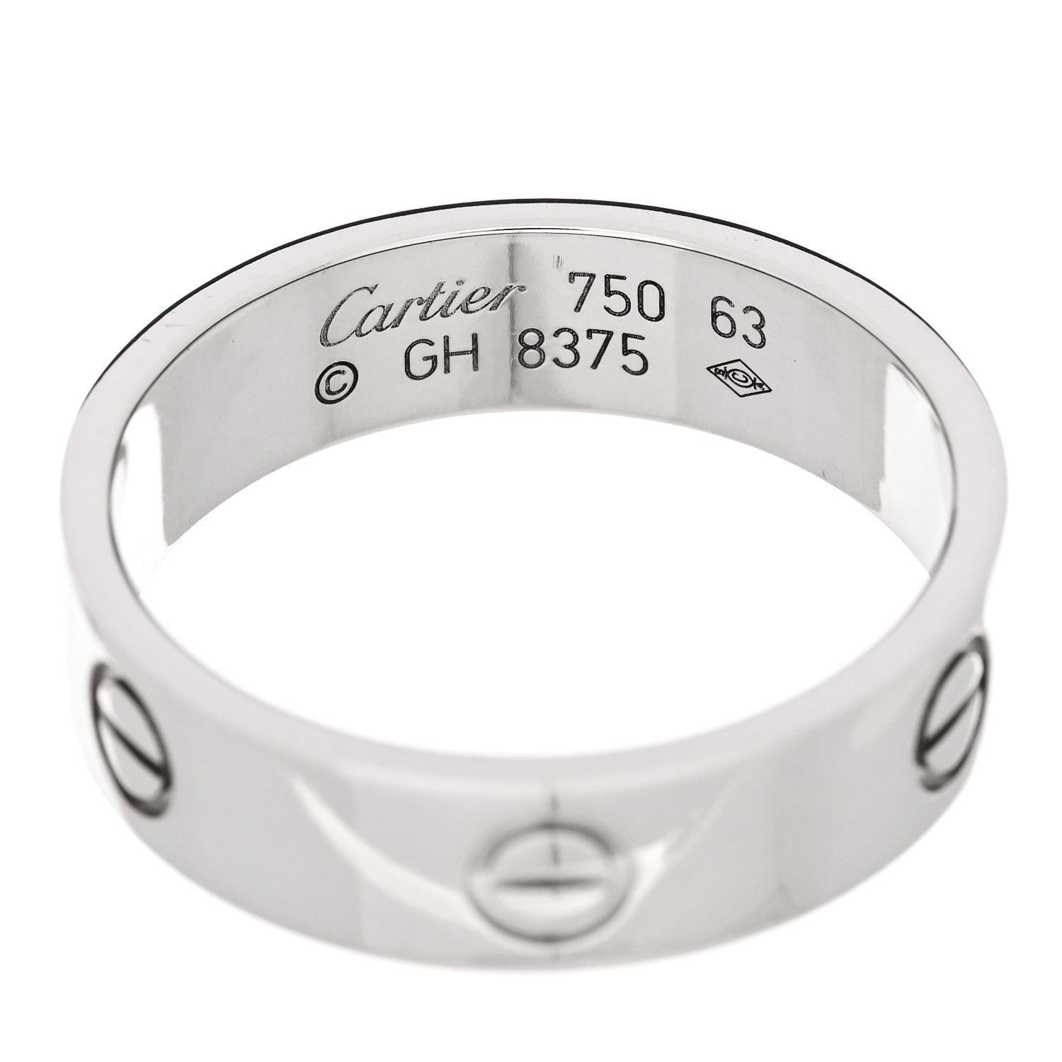 Cartier 18K White Gold 5.5mm LOVE Ring 63 10.5 4 of 4
