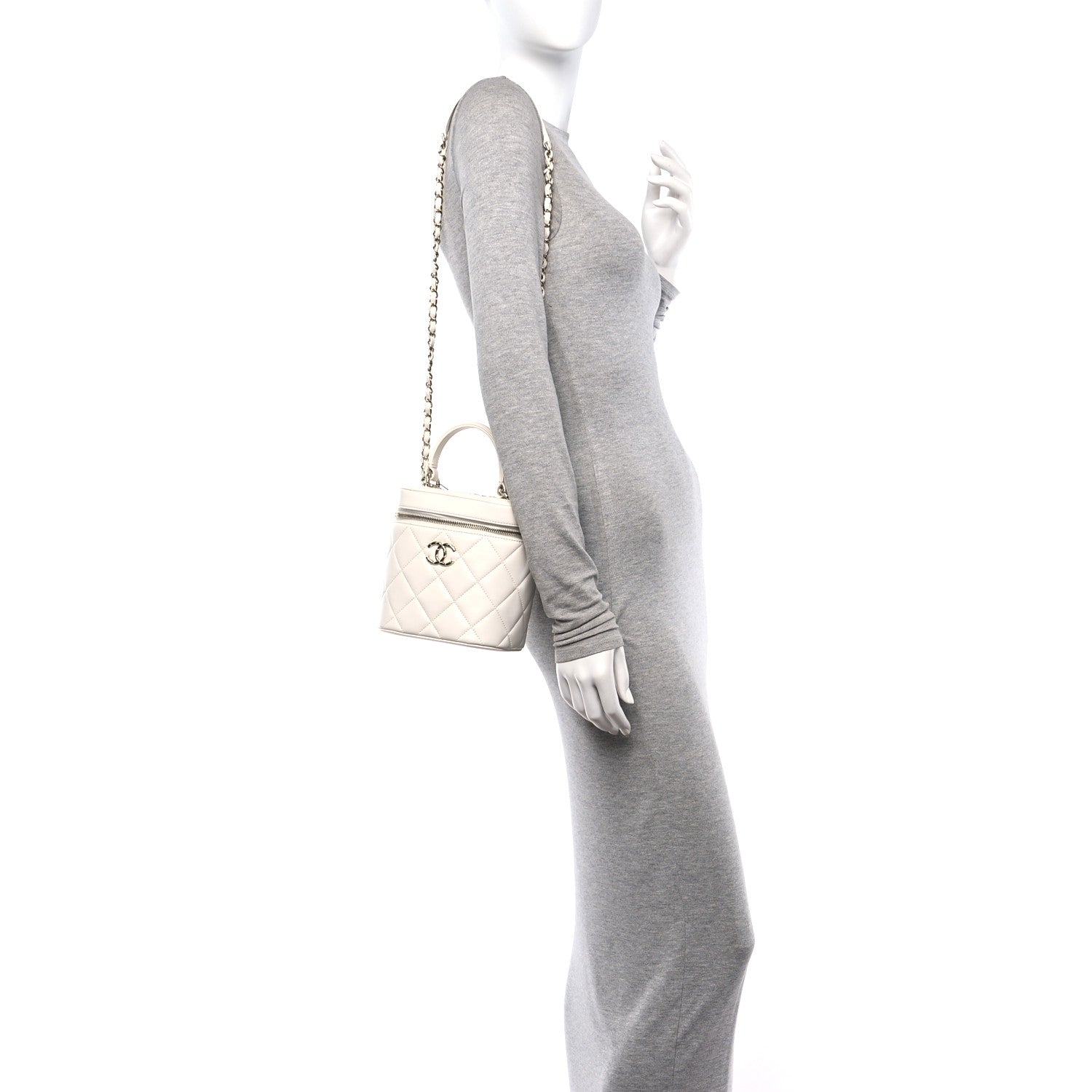 Chanel Lambskin Quilted Trendy CC Vanity Case White 2 of 10