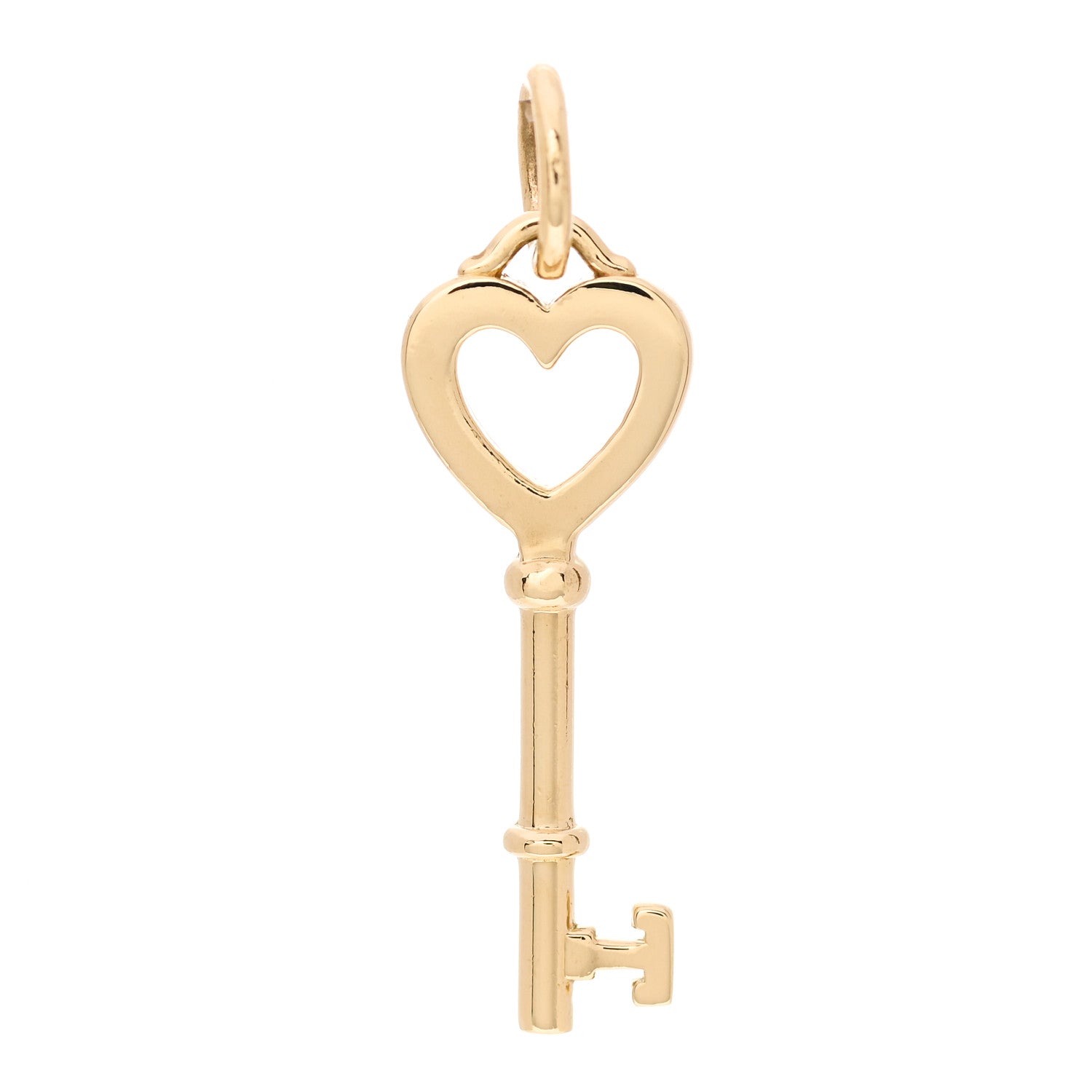 Tiffany 18K Yellow Gold Mini Heart Key Pendant 1 of 4