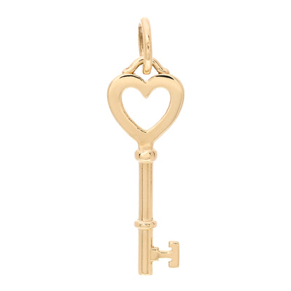 Tiffany 18K Yellow Gold Mini Heart Key Pendant 1 of 4