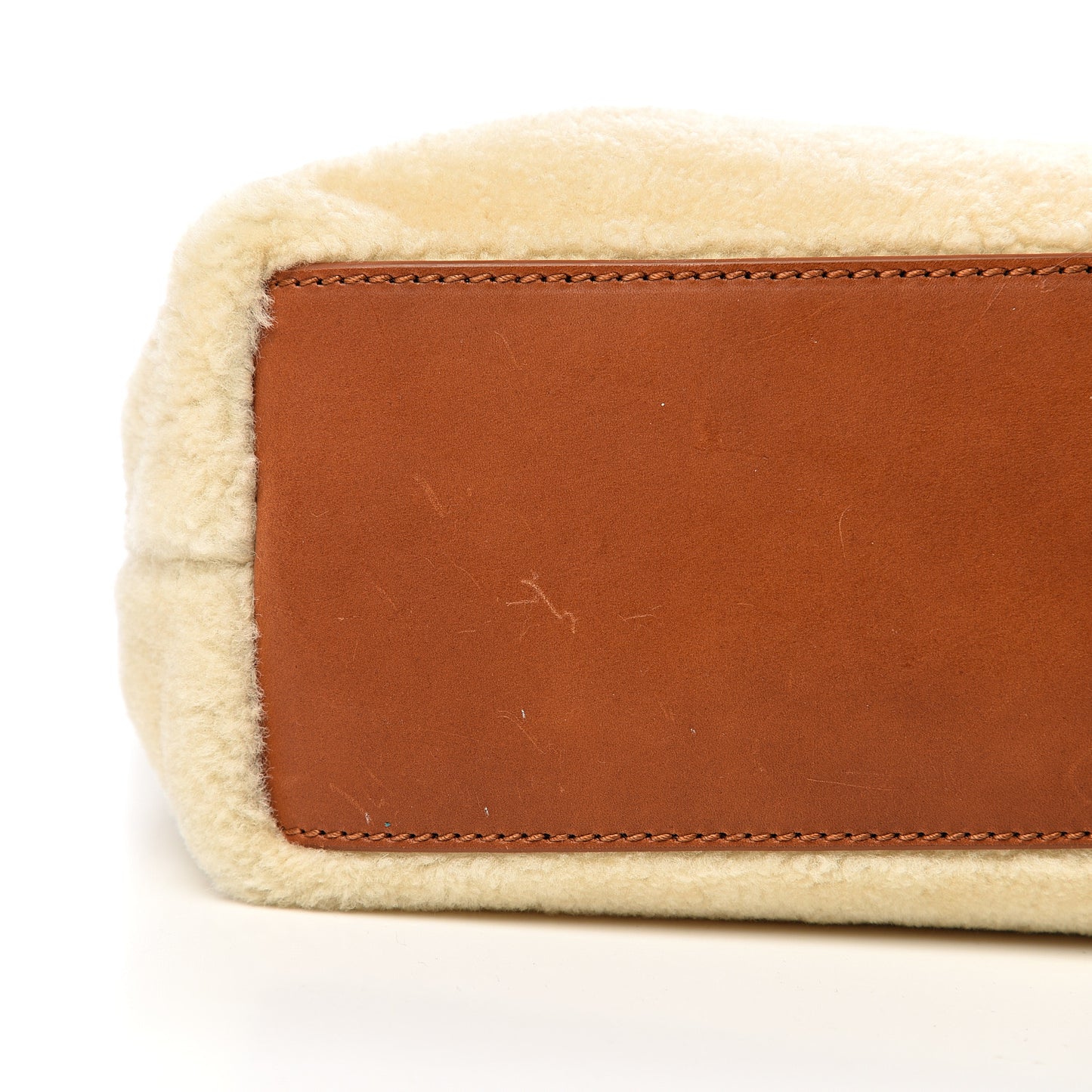 Shearling East West Tote Natural