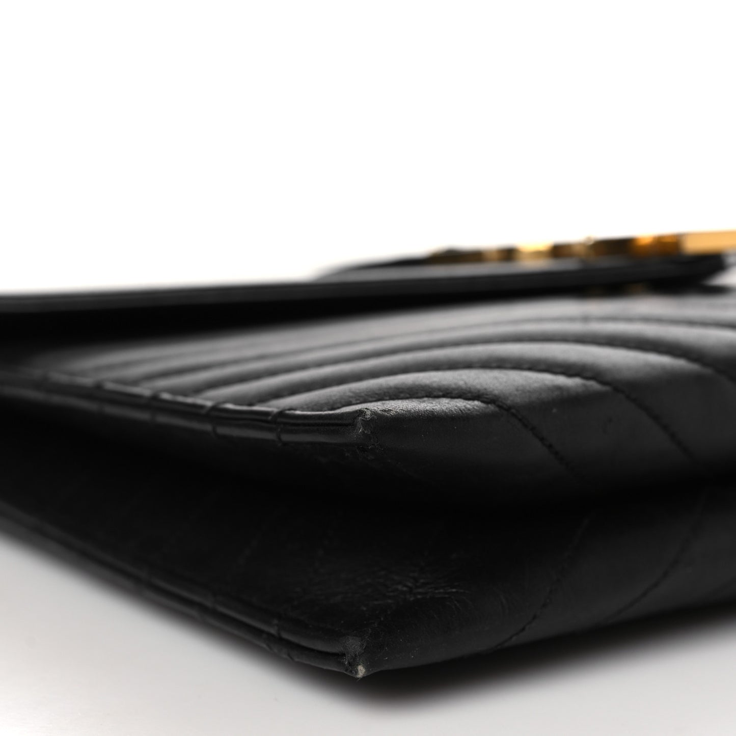Calfskin Matelasse Chevron Medium Monogram Satchel Black