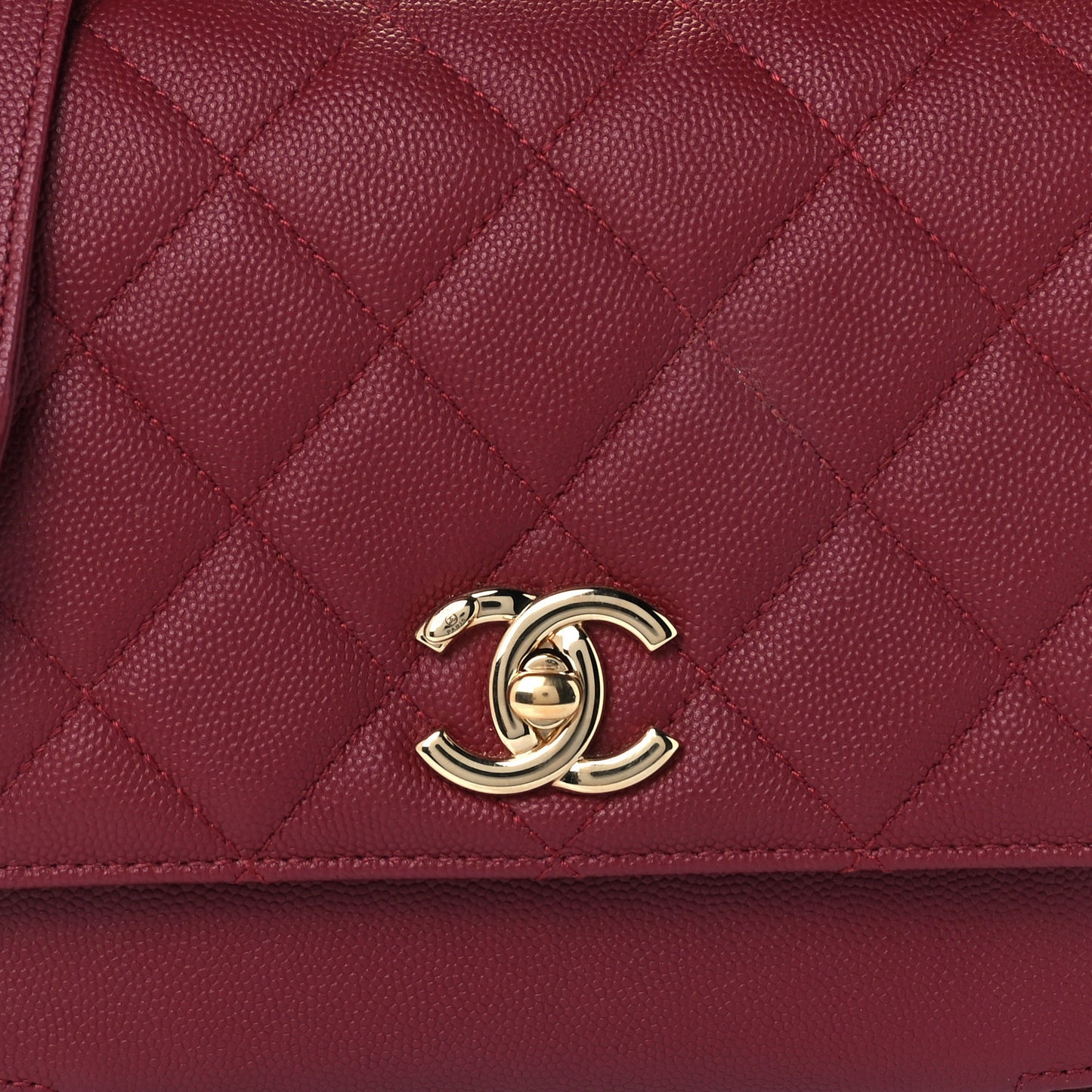 Caviar Quilted Small Business Affinity Flap Burgundy