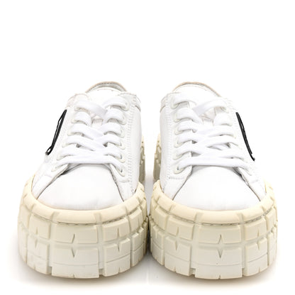 Prada Re-Nylon Gabardine Triangle Logo Double Wheel 50mm Sneakers 38.5 White 3 of 9