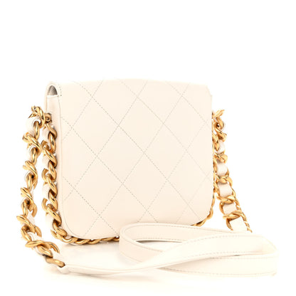 Chanel Calfskin Quilted Small Framing Chain Flap Bag White 3 of 10