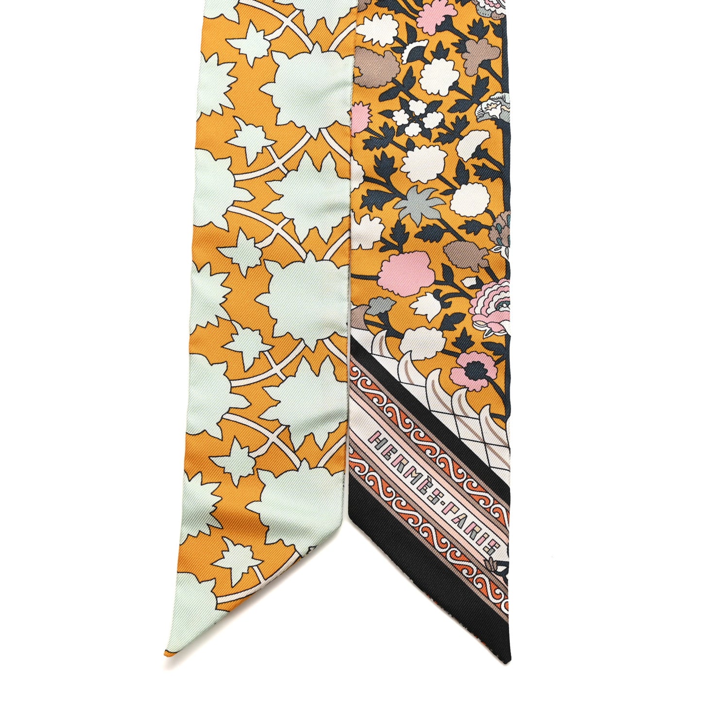 Silk Tapis Persans Twilly Jaune Aqua Rose Poudre