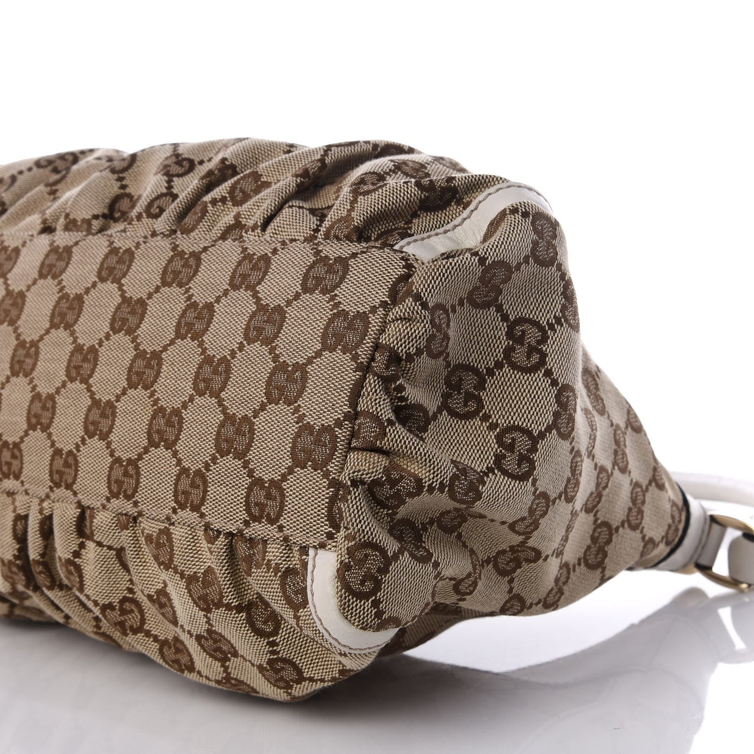 Gucci Monogram Medium D Gold Ring Hobo White 6 of 9