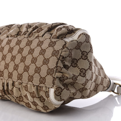 Gucci Monogram Medium D Gold Ring Hobo White 6 of 9