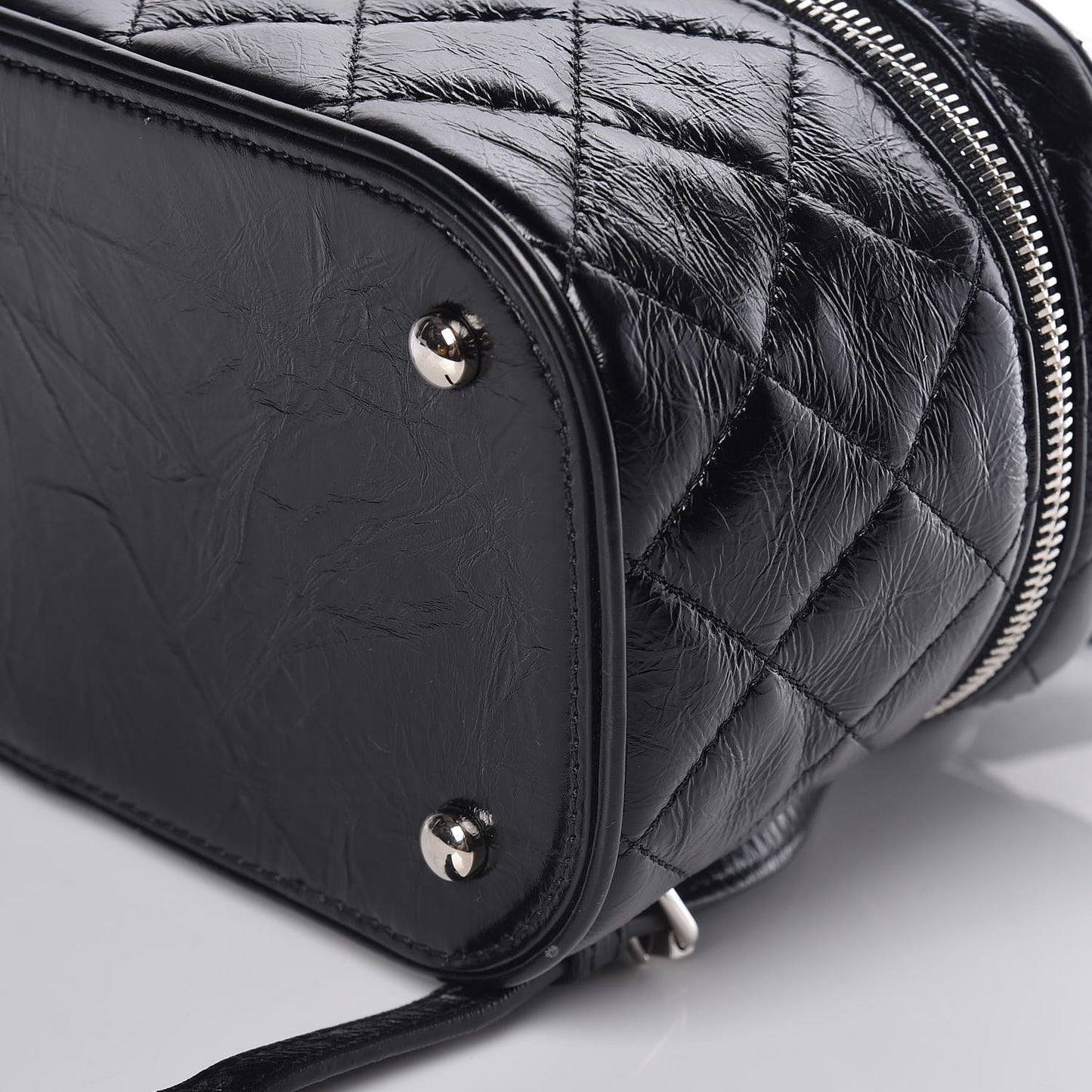 Crumpled Calfskin PVC Quilted Aquarium Backpack Black