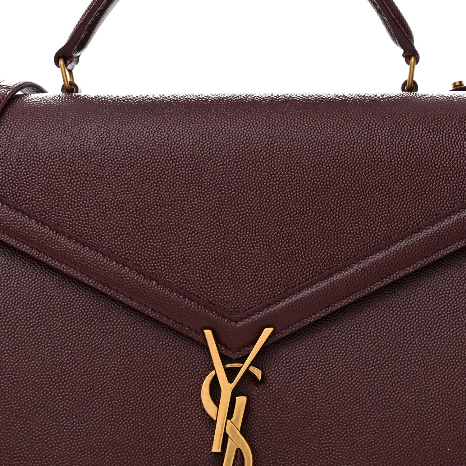Saint Laurent Grain de Poudre Medium Classic Monogram Cassandra Top Handle Rouge Legion 9 of 14