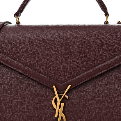 Saint Laurent Grain de Poudre Medium Classic Monogram Cassandra Top Handle Rouge Legion 9 of 14