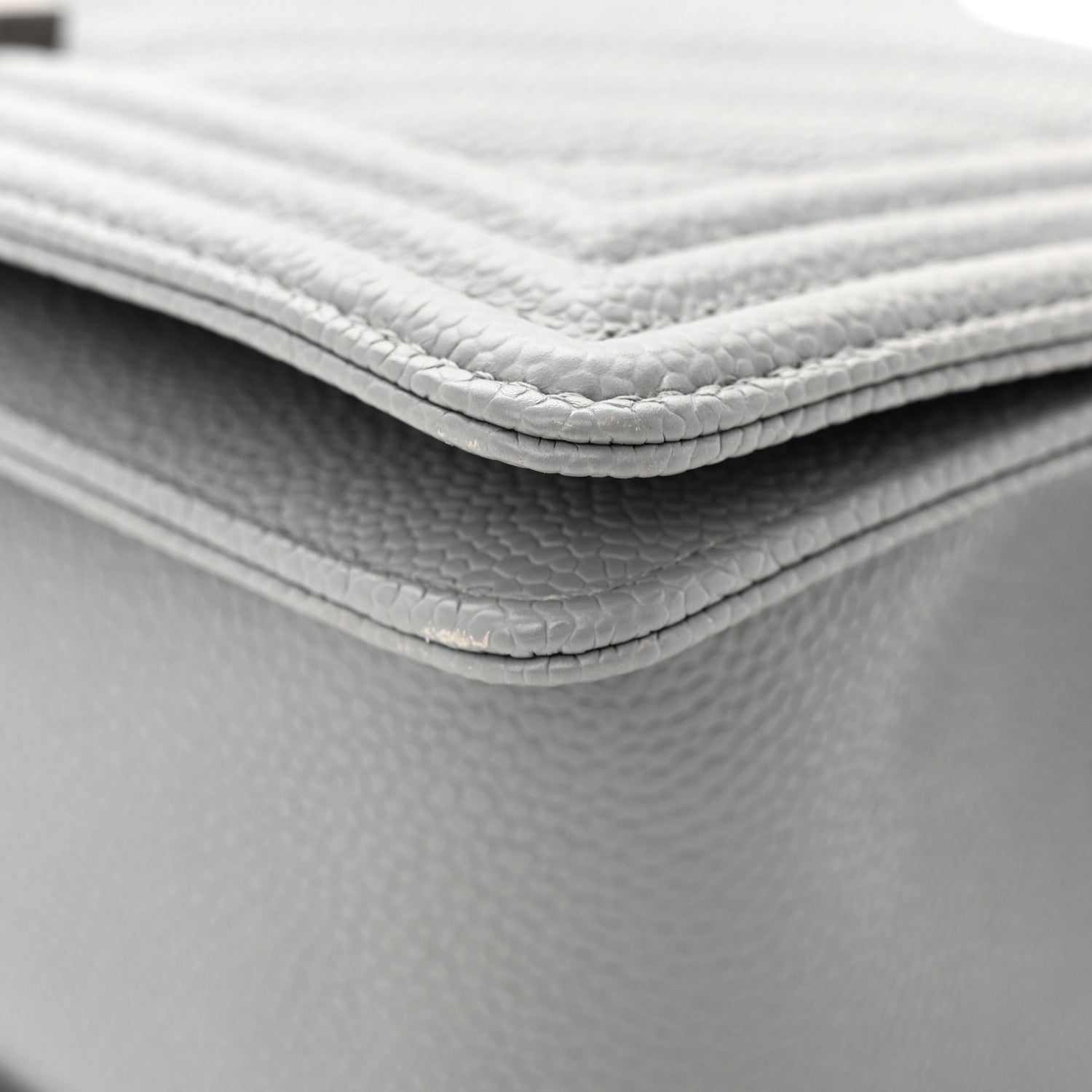 Chanel Caviar Chevron Quilted Medium Boy Flap Grey 9 of 14