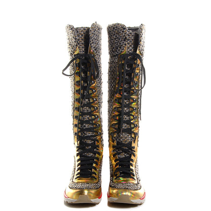 Chanel Tweed Sneaker High Boots 38 2 of 6