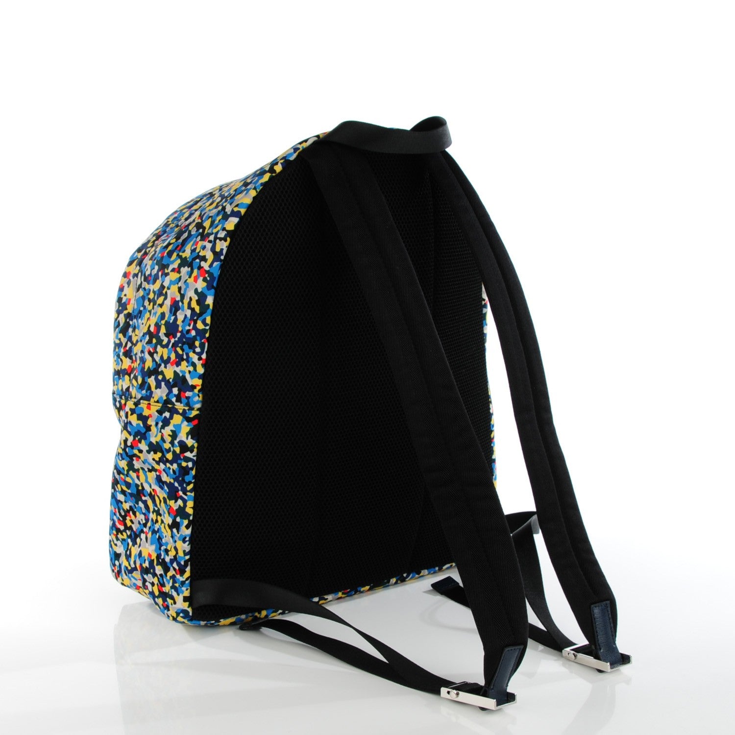 Fendi Nylon Vitello Elite Flamingo Granite Lightning Monster Eyes Backpack Multicolor Lavagna 3 of 9