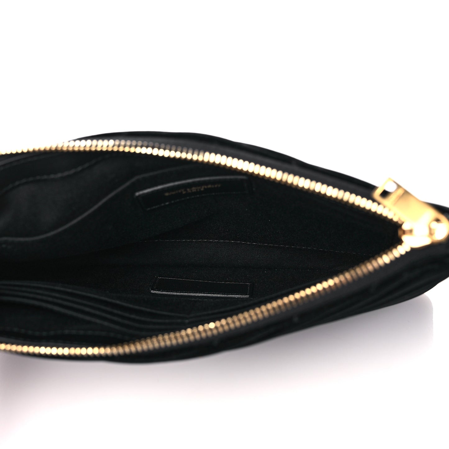 Velvet Matelasse Chevron Monogram A5 Wristlet Black