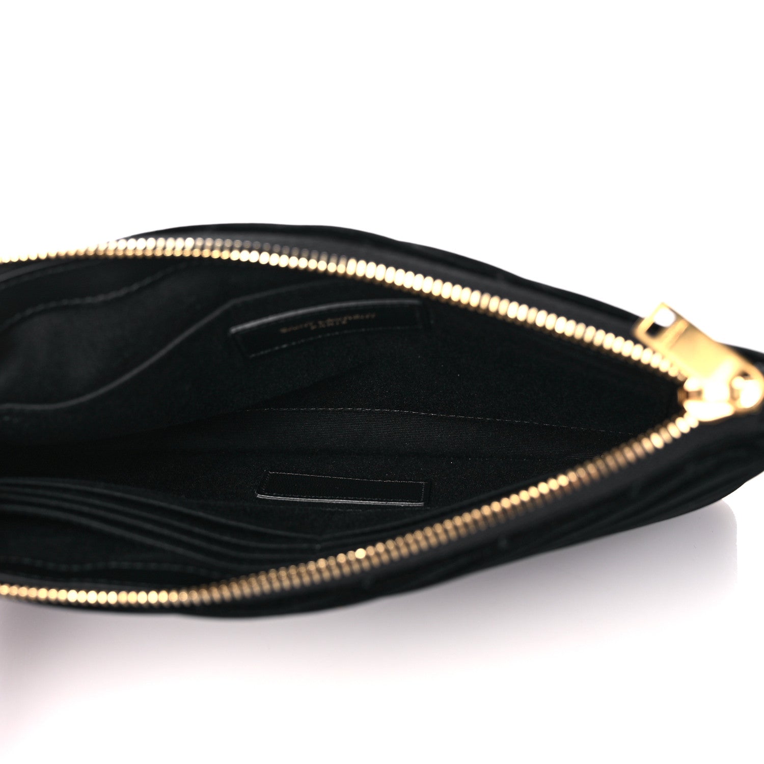 Saint Laurent Velvet Matelasse Chevron Monogram A5 Wristlet Black 5 of 11