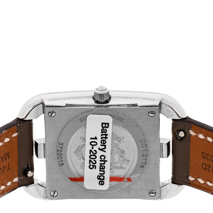 Hermes Stainless Steel Swift Diamond Mother of Pearl 23mm Cape Cod Quartz Watch Etoupe 4 of 5