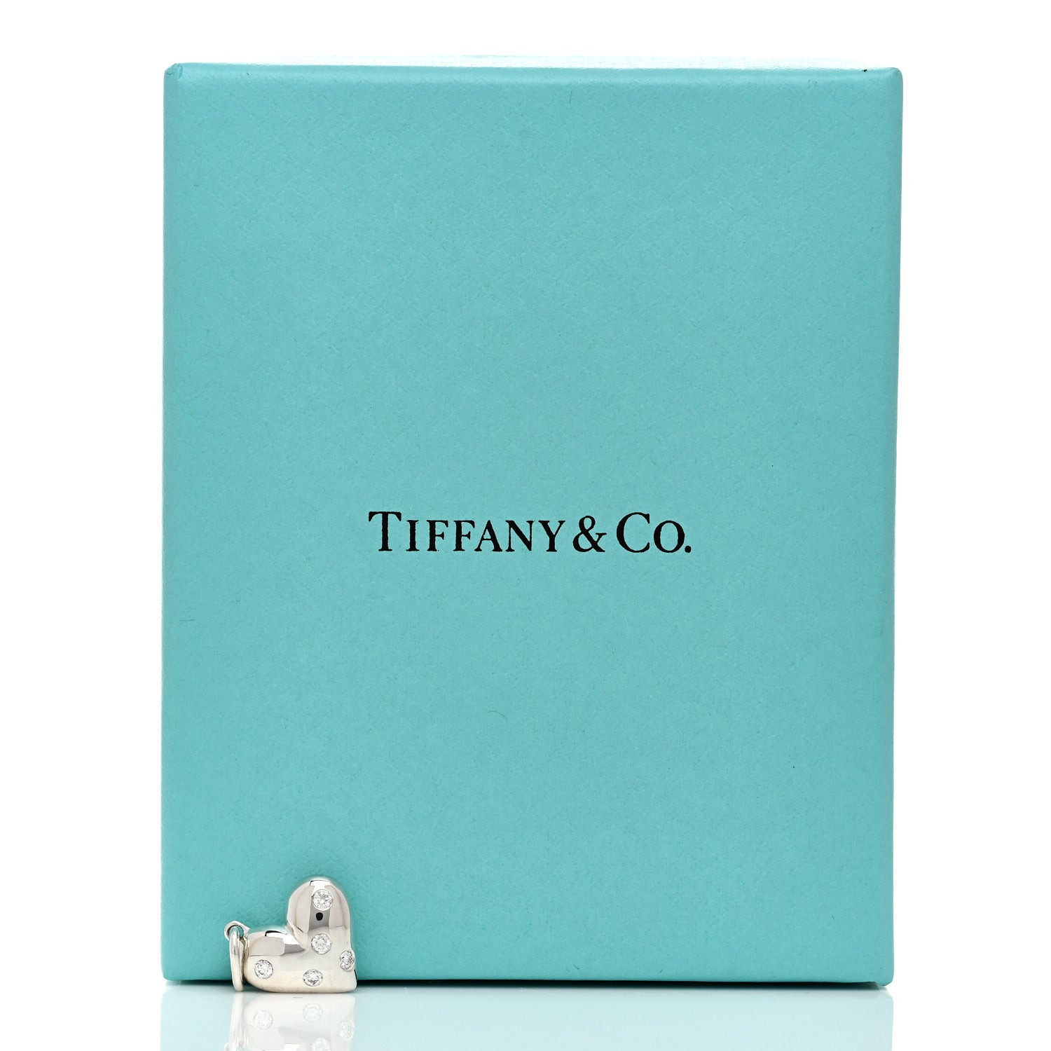 Tiffany Sterling Silver Diamond Etoile Heart Charm 4 of 4