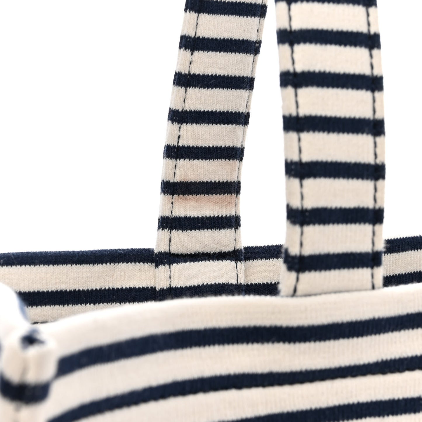 Canvas Calfskin Striped Triomphe Cabas Navy