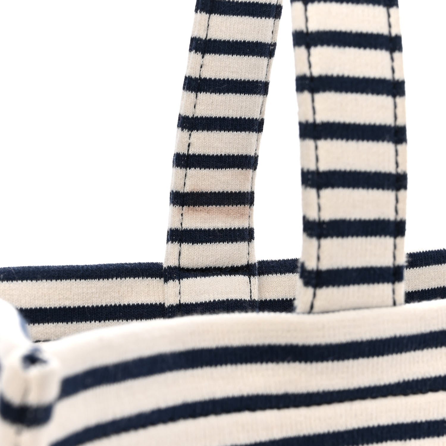 Celine Canvas Calfskin Striped Triomphe Cabas Navy 9 of 9