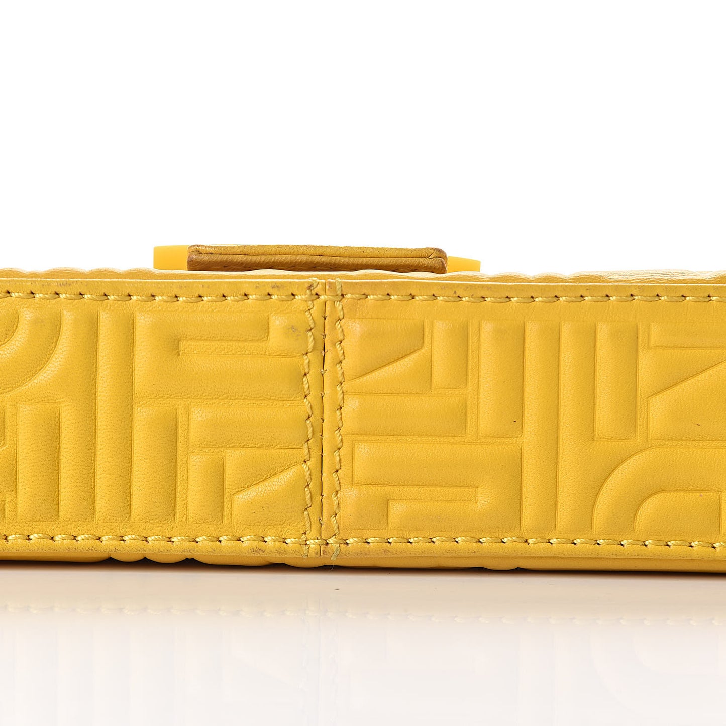Nappa Logo Embossed Baguette Lemon Giallo