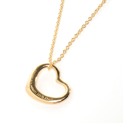 Tiffany 18k Gold Open Heart Pendant Elsa Peretti Necklace 3 of 5