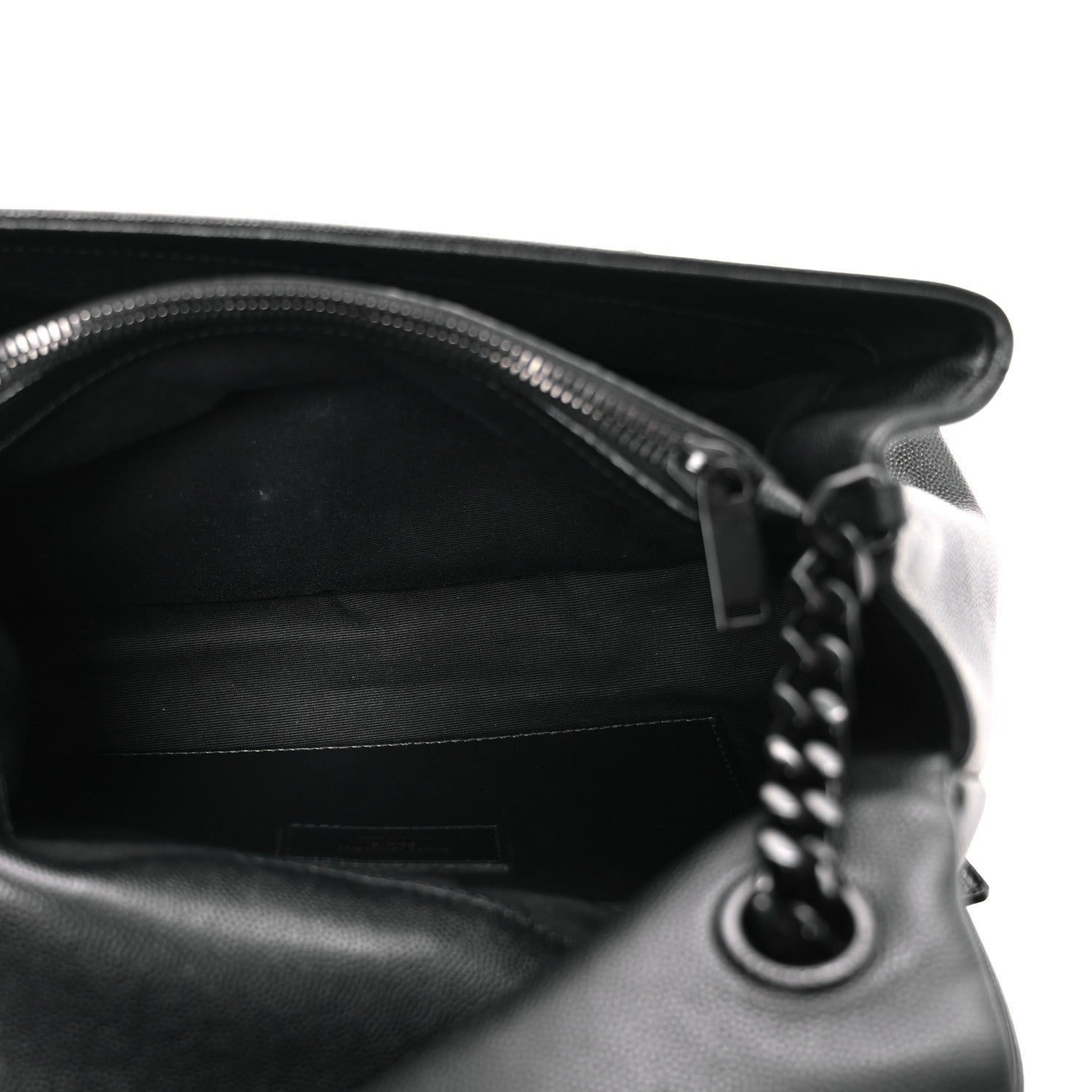 Saint Laurent Grain De Poudre Medium West Hollywood Monogram Fold-Over Black 7 of 17
