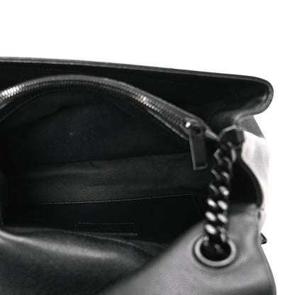 Saint Laurent Grain De Poudre Medium West Hollywood Monogram Fold-Over Black 7 of 17