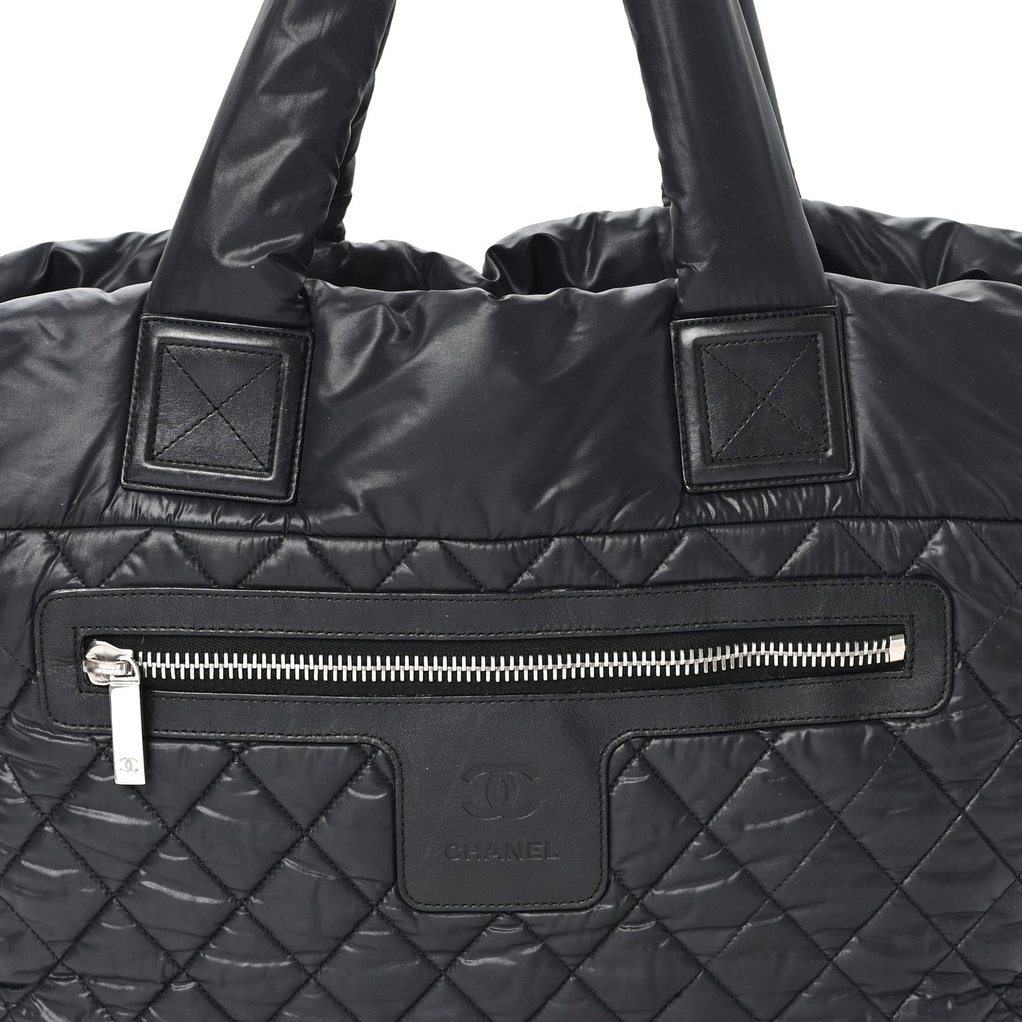 Nylon Quilted Large Coco Cocoon Tote Black