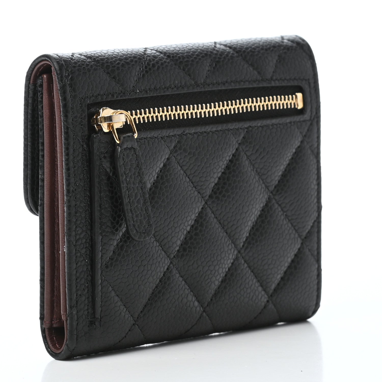 Chanel Caviar Quilted Compact Flap Wallet Black 3 of 7
