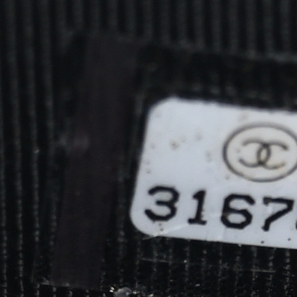 Caviar Quilted Flap Card Holder Wallet Black