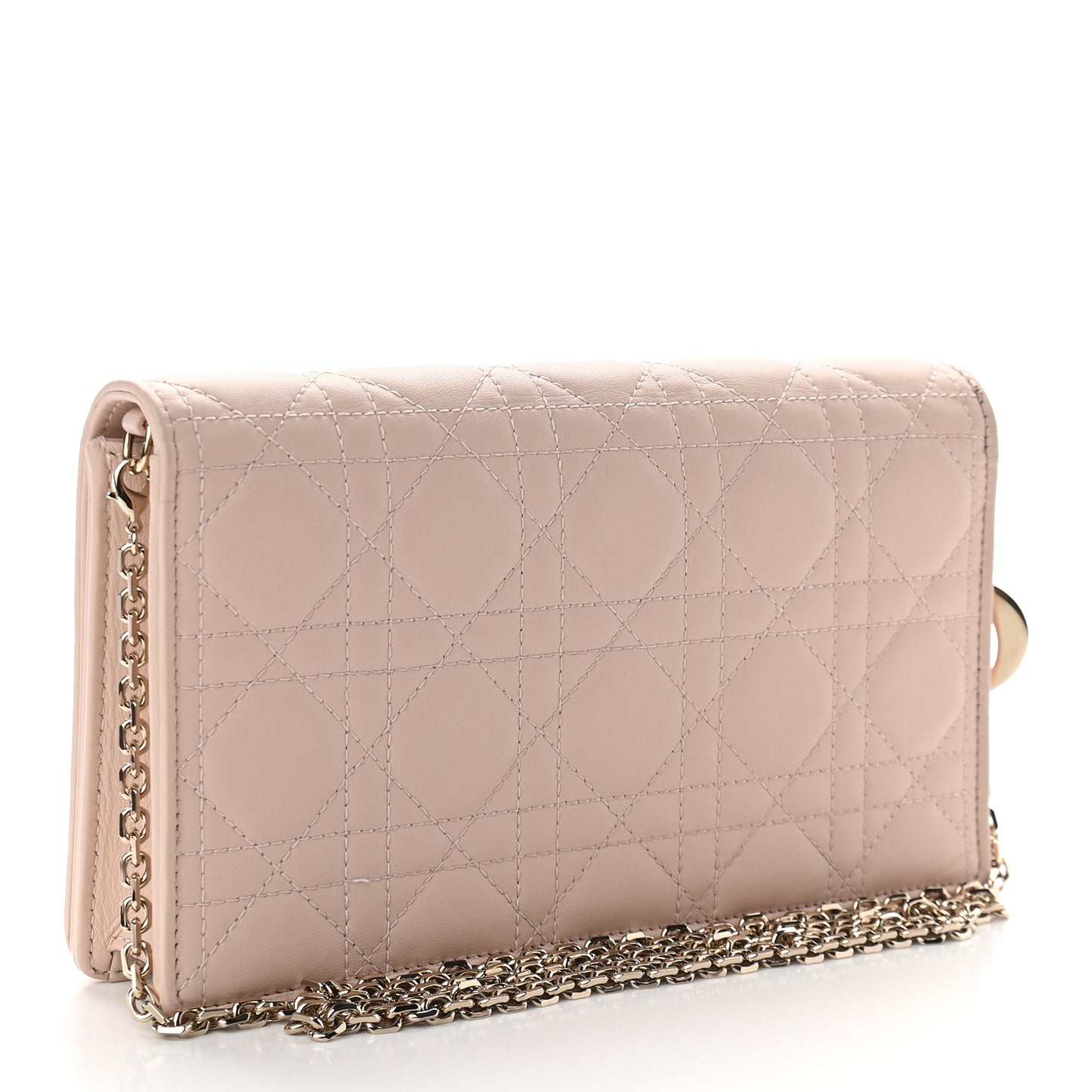 Lambskin Cannage Lady Dior Convertible Clutch Pink