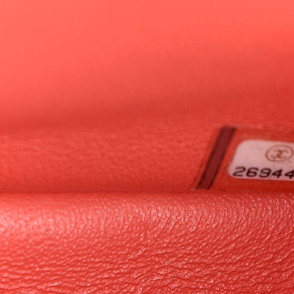 Chanel Lambskin Chevron Quilted Mini Square Flap Coral 7 of 10