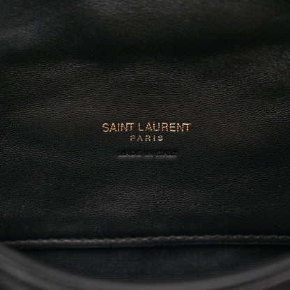 Saint Laurent Lambskin Monogram Loulou Puffer Pouch Clutch Black 6 of 7